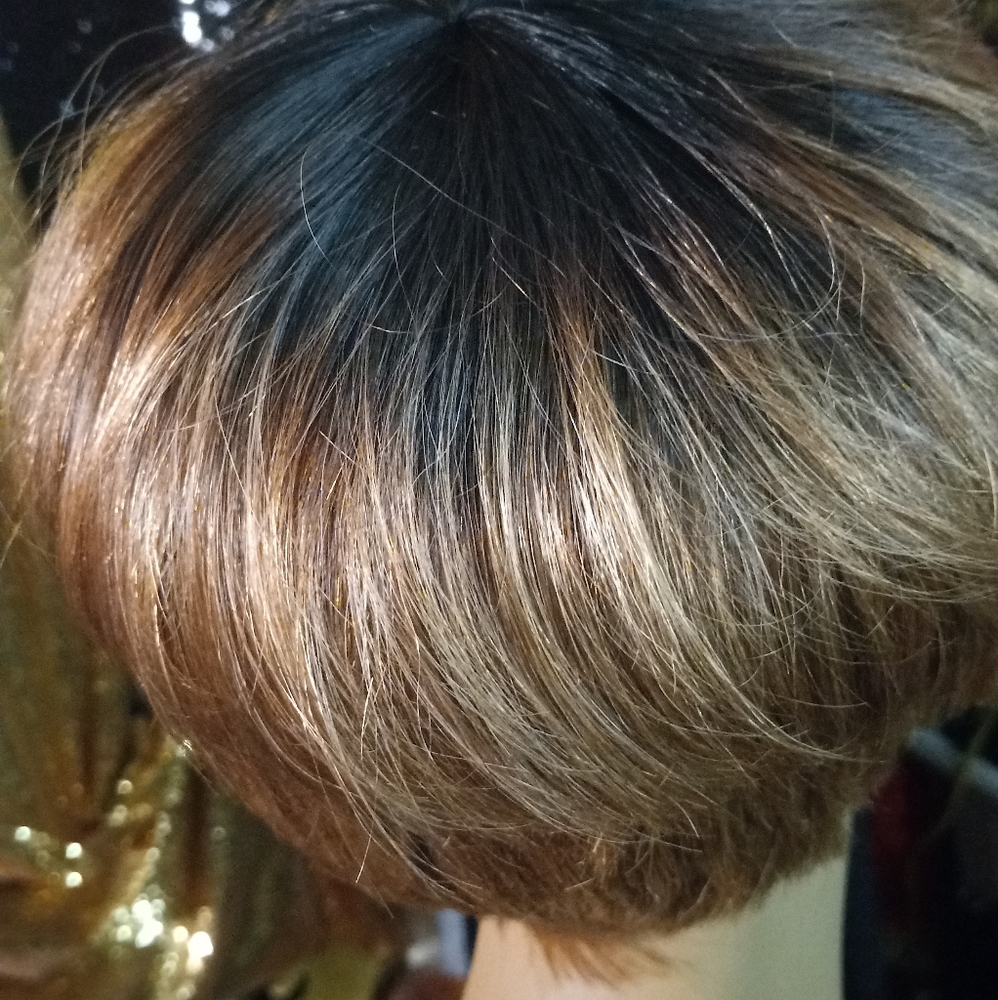 Short human hair wig